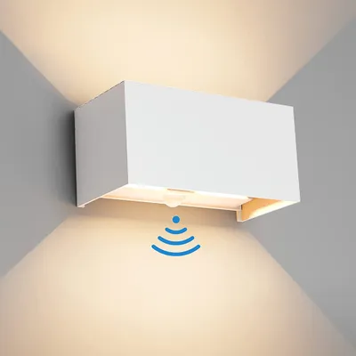 Produktbild von 24W Außenwandleuchte mit Bewegungsmelder, IP65,3000K Warmweiß LED Wandleuchte Außen/Innen Aluminium, Weiß