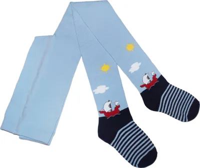 Produktbild von Kinderstrumpfhosen für Jungen Schiff Ahoi Hellblau Größe 56