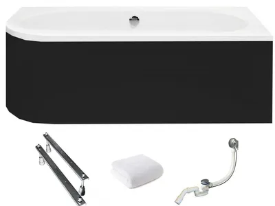 Produktbild von Aqua For You | Besco Avita Asymmetrische Badewanne - 180X80 Cm - Antibakterielle Beschichtung - mit Verkleidung - Eckbadewanne - Acryl - Rechts Seite