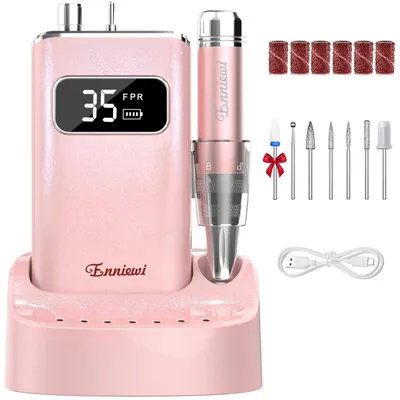 Elektrische Nagelfrees, 35.000 U/min, draadloos, rosa