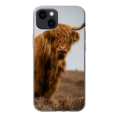 Produktbild von MuchoWow® Handyhülle Schutzhülle Hülle für iPhone 13 mini Schottischer Highlander - Düne - Gras Silikon Softcase Handy Hülle - Softcase