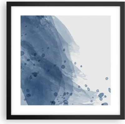 Produktbild von Gerahmtes Poster - Schwarzer Rahmen - Blau Weiß Hintergrund - 40x40 cm - Wand Bild - Wanddeko - Wandbilder - Kunstposter - Wandposter - Bilderrahmen - Bilder - Kunstdruck - P2BAC40x40-5088