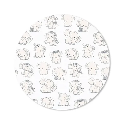 Produktbild von MuchoWow® Mauspad Mousepad Elefant - Schnittmuster - Baby 40x40 cm - Mousepads - Maus Mat - Pad - Mausunterlage - Schreibtisch Accessoires