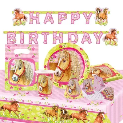 Produktbild von Charming Horses Partyset 56-teilig Pferde Kindergeburtstag