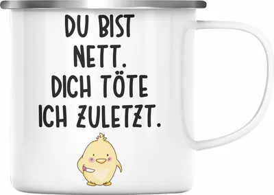 Produktbild von Trendation - Lustige Emaille Tasse Kollege Kollegin Geschenk Lustiger Spruch Emaille Emaille Tasse Sprüche Sarkasmus Emaille Tassen mit Sprüchen (Silber)