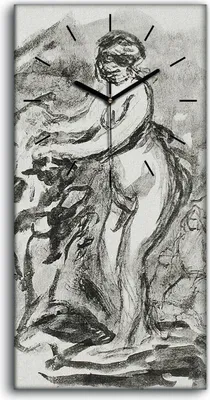 Produktbild von Dekor Leinwand Uhr Wandbilder Geräuschlos 30x60 Zeichnung Skizze Alte Kunst - schwarze Hände