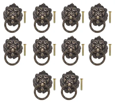 Produktbild von 10 Stück Möbelgriffe Vintage einzigartige Tierkopfform Knöpfe für Schubladen Schmuckschatullen