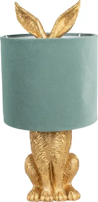 Produktbild von Clayre & Eef Tischlampe Kaninchen Ø 20x43 cm Goldfarbig Grün Polyresin
