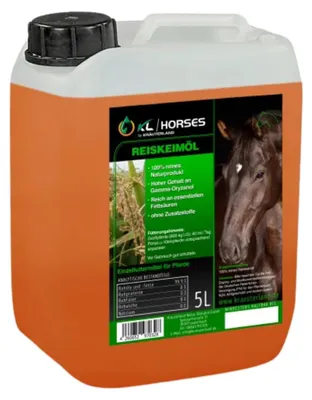 Produktbild von Kräuterland Reiskeimöl für Pferde 5Liter reines Reiskeim-Öl für Sportpferde