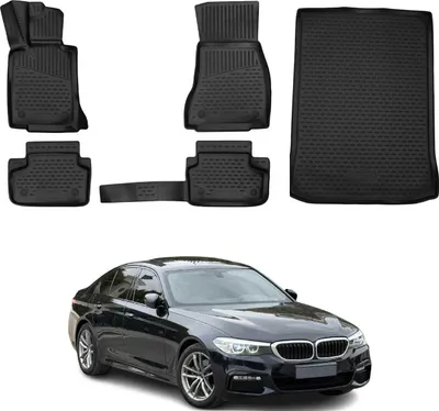 Immagine prodotto di Set tappetini e fodera bagagliaio per BMW Serie 5 G30 2017-2024 in gomma TPE nero 5x
