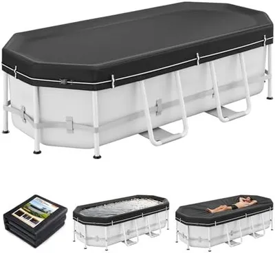 Produktbild von Poolabdeckung Rechteckig für Oberirdische Schwimmbad | 2-in-1 Abdeckplane Pool für 548x274 cm Rechteckige & Oval Pools | Solarplane & Pool Winterabdeckung | 640x360 cm Pool Abdeckung