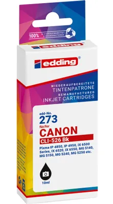 Image de edding EDD-273 Cartouche d'impression noire compatible avec Canon CLI-526 BK