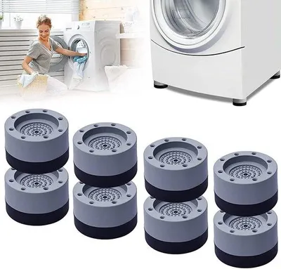 Produktbild von Fußstampfer für Waschmaschine - 8 Stück - Gummi - rutschfest und schwingungshemmend - m-shop