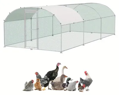 Obrázok produktu pre Kippenhok – Veldren – Buitenren – Kuriňa – Oplôtka – Pozinkovaná oceľ – 3 x 6 metrov – Uzamykateľné dvere