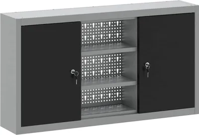 Immagine prodotto di vidaXL Armadio per attrezzi con ripiano nero e grigio 50 x 20 x 55 cm