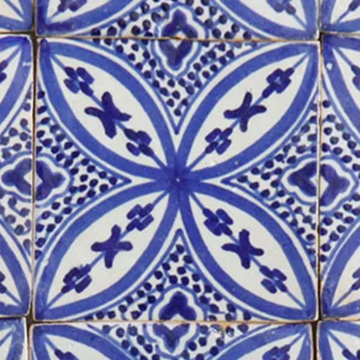 Produktbild von Handbemalte Fliesen 4er-Set – Mediterranes Azulejo-Nachbildung