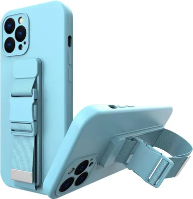 Image de Etui corde Etui gel avec chaîne Porte-monnaie Lanyard Iphone 12 Bleu