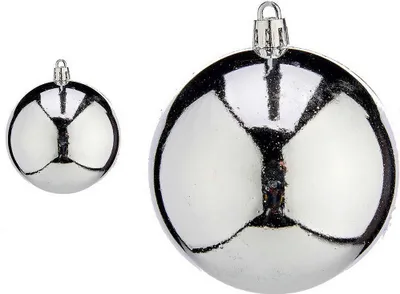 Image de Boules de Noël Ø 8 cm 16 pièces argentées plastique 8 x 9 x 8 cm