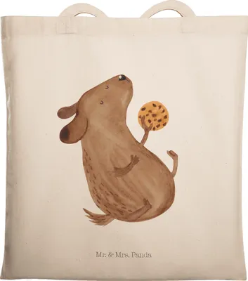 Produktbild von Mr. & Mrs. Panda Jutebeutel Hund Keks - Transparent - Geschenk, Baumwolltasche, Leckerli, Sprüche, Uni Tasche, Baumwollbeutel, Laptoptasche, Hundeleckerli, glücklich