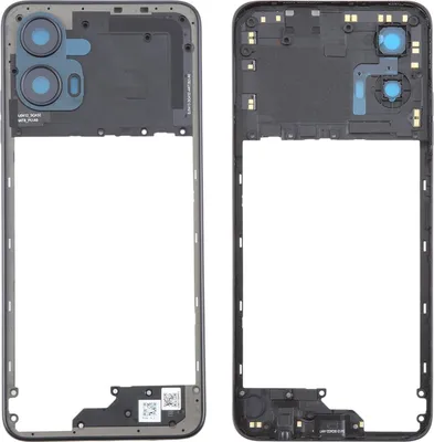 Produktbild von Für Motorola Moto G34 Mittelrahmen Bezel Plate Schwarz Reparatur Ersatzteil