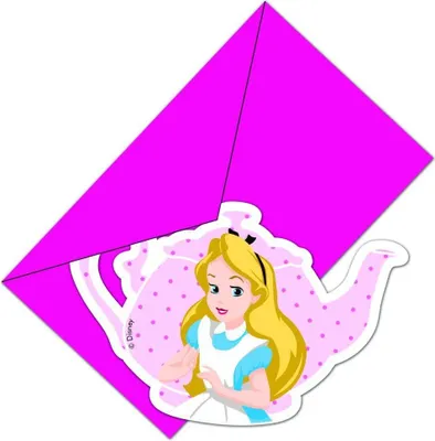 Produktbild von 6 Wunderland Alice Blumertag Einladungskarten