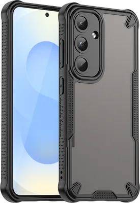 Image de Etui de protection pour Samsung Galaxy S25, dos mat translucide, étui TPU noir