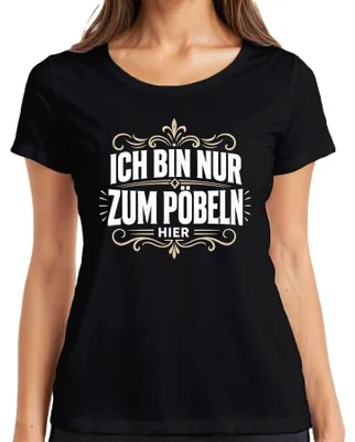 Obrázok produktu pre Tričko s nápisom "Len tu som, aby som provokovala a robila si srandu," čierne, veľkosť S