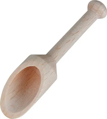 Produktbild von Hofmeister Holzwaren Schäufelchen, Maß, Mess, Abwiege, Mehl, Schaufel, rund, mit 4,2 cm Stiel, aus Buchenholz,  L78xD18 mm, 10518