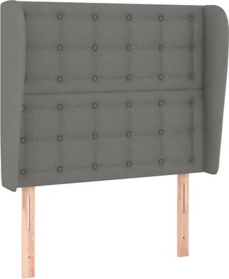 Imagen del producto de vidaXL Cabecero con orejas, color gris oscuro, 103x23x118/128 cm, tela