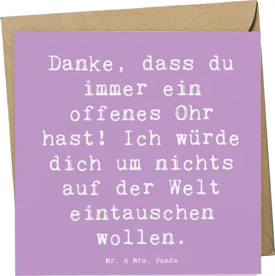 Produktbild von Mr. & Mrs. Panda Klappkarte Spruch Freund fürs Leben - Lavendeltraum - Geschenk, besondere Anlässe, Aufmerksamkeit, doppelkarte, Grußkarte, Bedanken, Besonderheit, Danke