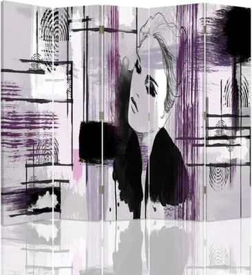 Produktbild von Paravent - Raumteiler Sketch Effect - Dekorativer Raumtrenner cm. 180x170 (5 x)