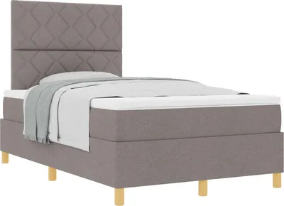 Immagine prodotto di Letto a molle con materasso Taupe 120 x 200 cm in tessuto