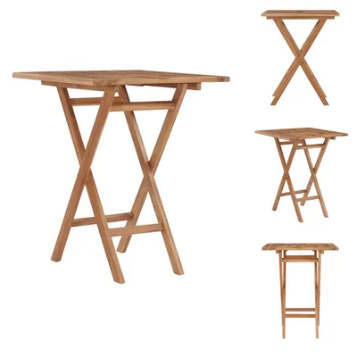 Immagine prodotto di vidaXL Tavolo da giardino pieghevole 60×60×75 cm in legno massiccio di teak - Tavoli da giardino