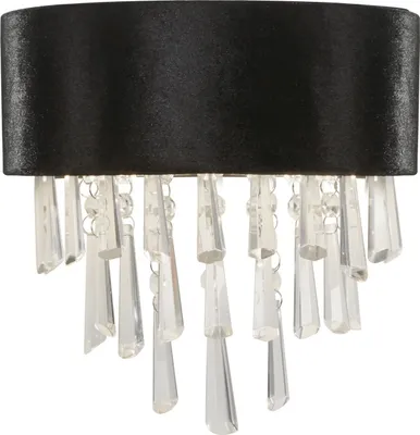 Produktbild von Zeitgenössische Wandleuchte Fascino Stahl Chrom Stoff Schwarz 2 Lichter G9
