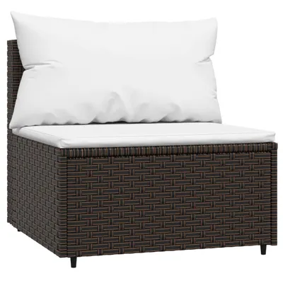 Obrázok produktu pre vidaXL Záhradné centrum Pohovka s vankúšom Brown Poly Rattan