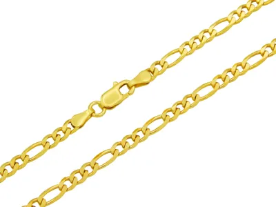 Produktbild von Figarokette 925 Sterling Silber vergoldet 3,5mm breit Länge wählbar 45 50 55 60 cm Silberkette Halskette Kette Gold Damen Herren (50)
