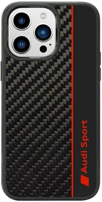 Zdjęcie produktu dla Audi Carbon Fiber Stripe iPhone 14 ProMax 6.7 czarny/black hardcase AUS-TPUPCIP14PM-R8/D1-BK
