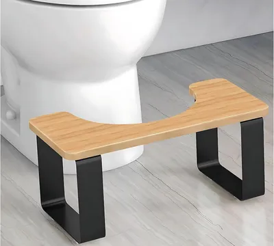 Zdjęcie produktu dla Stołek toaletowy 18 cm, do toalety, antypoślizgowy, metal i drewno, przenośny