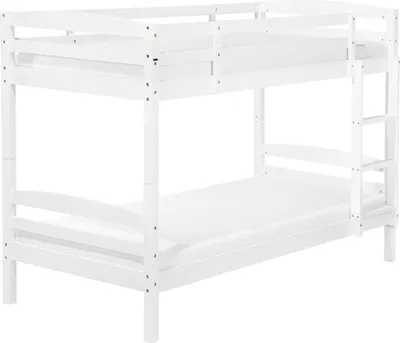 Obrázok produktu pre BELIANI Poschodová posteľ biela borovicové drevo 90 x 200 cm lamely s rebríkom detská izba