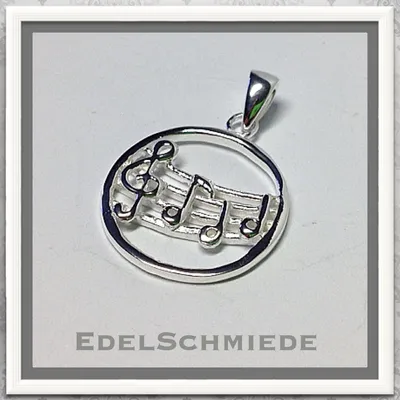 Produktbild von Musiknote m Notenschlüssel Anhänger in 925 Silber