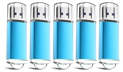 Produktbild von 5x 1GB USB 2.0 Stick Flash USB Drive Kompakt USB Flashdrive Speicherstick Memorystick Farbe: Blau