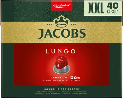 Produktbild von JACOBS Kapseln Nespresso®* kompatibel 2 x 40 Lungo 6 Classico + 2 x 40 Espresso 10 Intenso XXL-Pack - insgesamt 160 Getränke