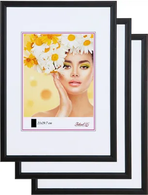 Produktbild von 3er 5er Set Holz Bilderrahmen Foto Rahmen Holzrahmen Wanddeko Collage Poster S236 - Farbe: 3er Pack Schwarz | Format: 20x30