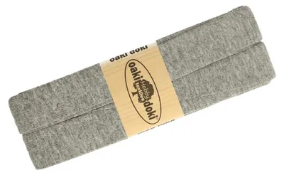 3m Oaki Doki Tricot de Luxe Jersey-Schrägband Einfassband elastisch grau meliert
