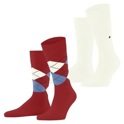 Immagine prodotto di Calzini da uomo Burlington, modello Everyday Argyle Mix, confezione multipla, taglia M, in cotone, fantasia a rombi
