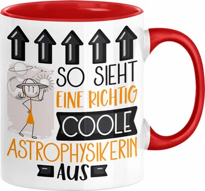 Produktbild von Astrophysikerin Geschenk Tasse Geschenkidee für Astrophysikerin Geburtstag Weihnachten Spruch So Sieht Eine Richtig Coole Astrophysikerin Aus Kaffee-Becher  (Rot)