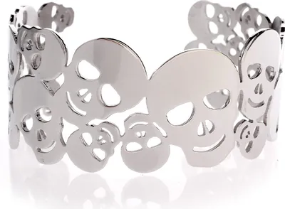 Immagine prodotto di Bracciale Karisma da donna in acciaio inossidabile - Teschi colore argento- SB0671S-/Larghezza 30 mm