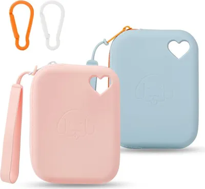 Produktbild von 2 Stück Silikon-Snacktüten für Haustiere - Praktische Wanderaccessoires für Hunde und Katzen - Leicht zu reinigen - Mit Reißverschluss und Handgelenkband - Blau und Rosa - Ideal für unterwegs mit deinem Haustier