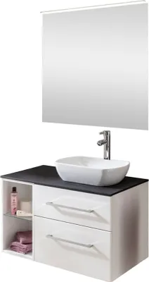 Produktbild von Fackelmann OXFORD Badmöbelset 7-teilig, 90 cm, Weiß, Keramik