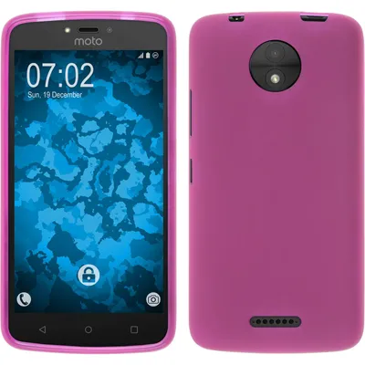 Produktbild von PhoneNatic Case kompatibel mit Lenovo Moto C - pink Silikon Hülle matt + 2 Schutzfolien